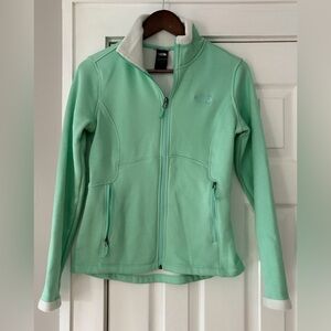 The North Face Agave Mint Green Fleece Zip Up Size Small Petite EUC‎